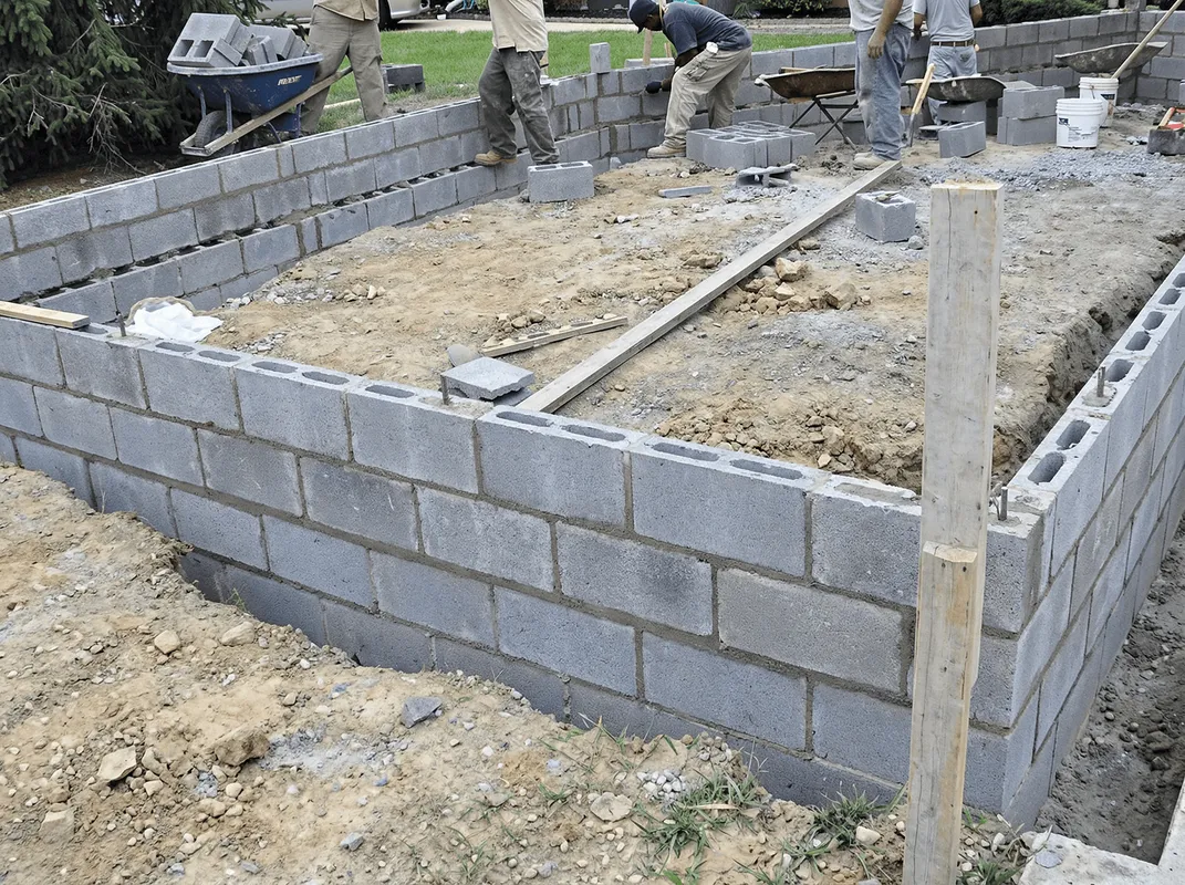 Professionals building a foundation with blocks in Reno, NV
